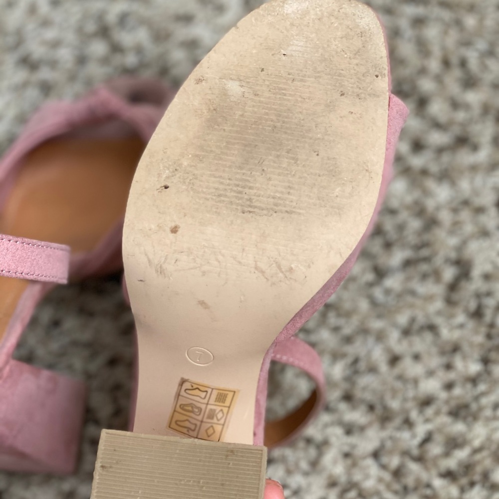 SOLD Blush Pink Suede Public Desire Heels Size 9 - Picture 10 of 11